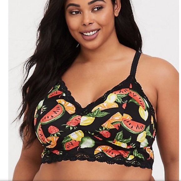 Torrid | bralette black fruit mix stretch | sz 2X - Picture 4 of 4